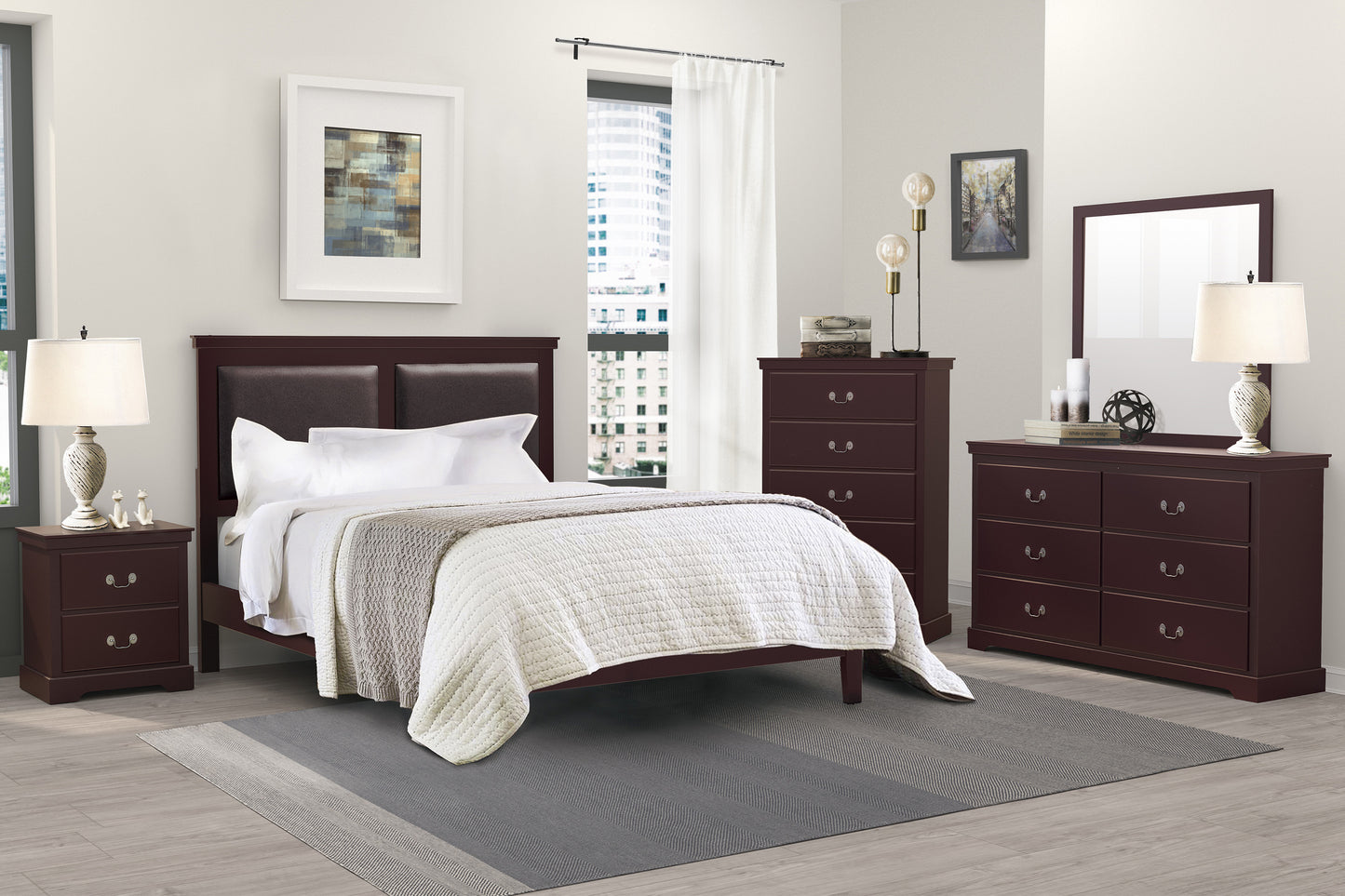 1519CH 4PC Bedroom Set (QB+NS+DR+MR)
