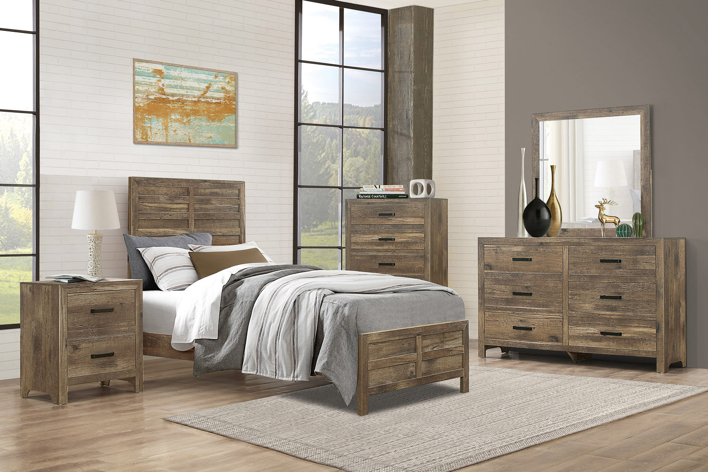 1910T Youth Bedroom 4PC Set (TB+NS+DR+MR)