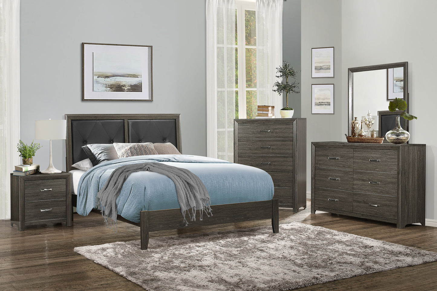 2145NP 4PC Bedroom Set (QB+NS+DR+MR)