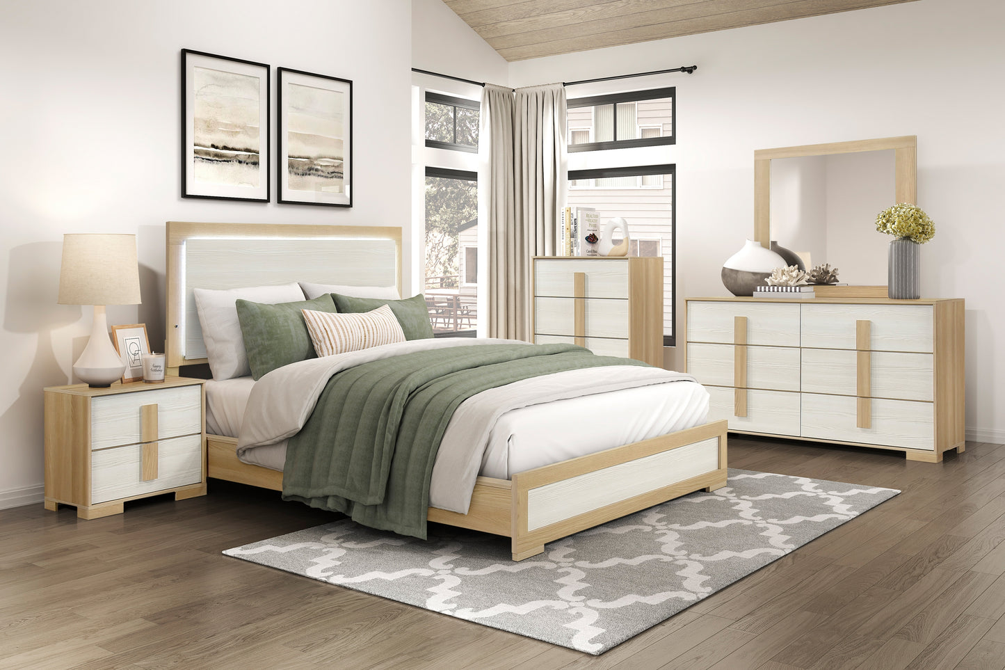 2330 4PC Bedroom Set (QB+NS+DR+MR)