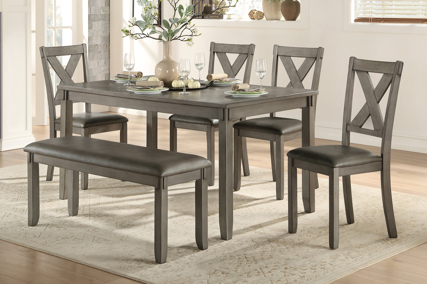 5693 6PC Dinette Set (TB+4S+BENCH)