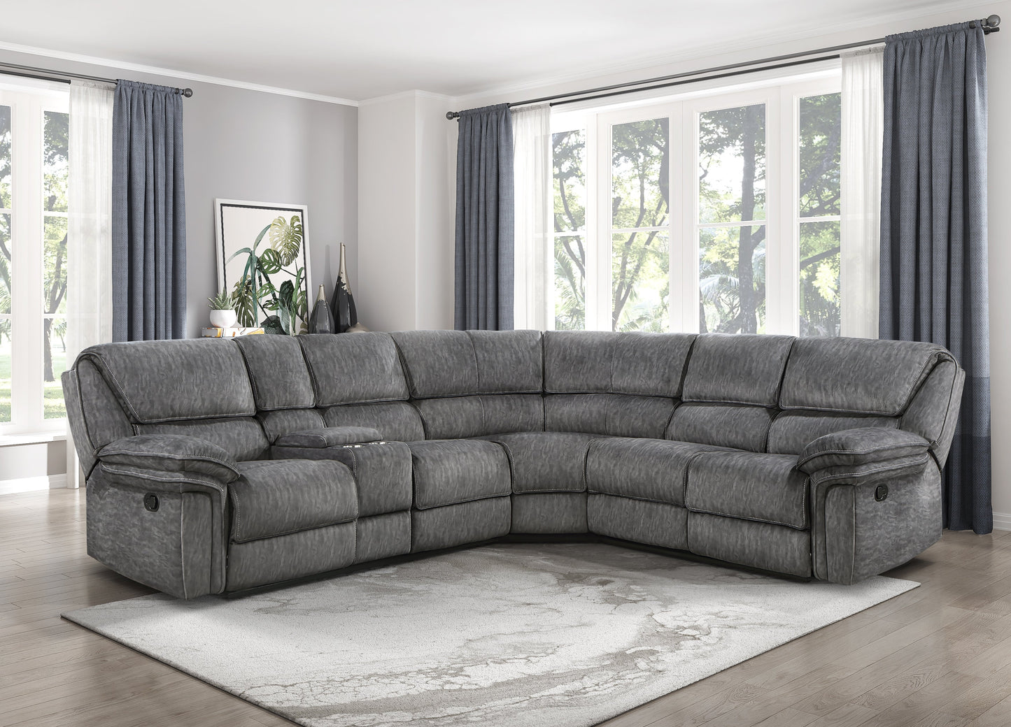 9913 3-Piece Reclining Sectional with Left Console