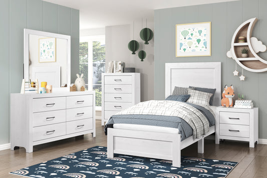 1534WHT Youth Bedroom 4PC Set (TB+NS+DR+MR)