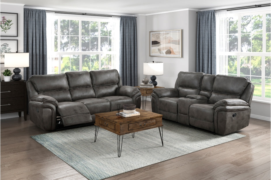 8517GRY 2PC  Set: Sofa, Love